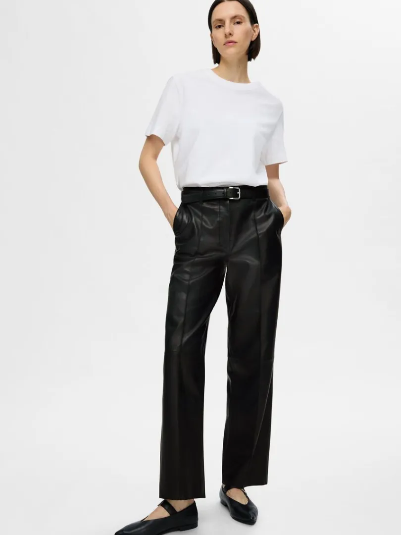 wide_fit_lderbukser_2.webp Bukser>SELECTED WIDE FIT LÆDERBUKSER Black