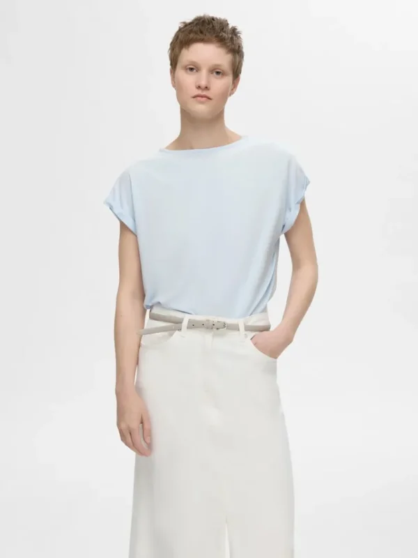 T-shirts>SELECTED BÅDUDSKÆRING T-SHIRT Blue