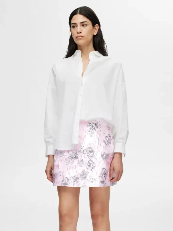 Nederdele>SELECTED BLOMSTRET  JACQUARD MININEDERDEL Pink