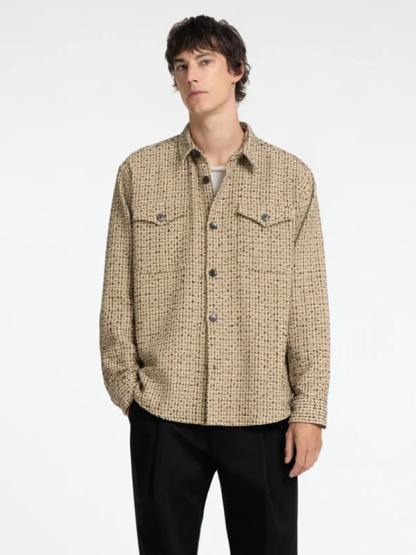 Overtøj | Skjorter>SELECTED BOXY FIT BOUCLE OVERSHIRT Brown