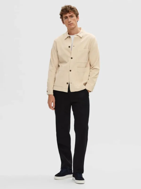 Overtøj | Skjorter>SELECTED CORDUROY OVERSHIRT Beige