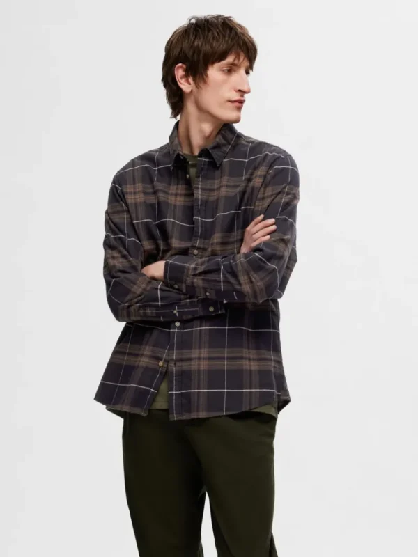 Skjorter>SELECTED FLANNEL OVERSHIRT Brown