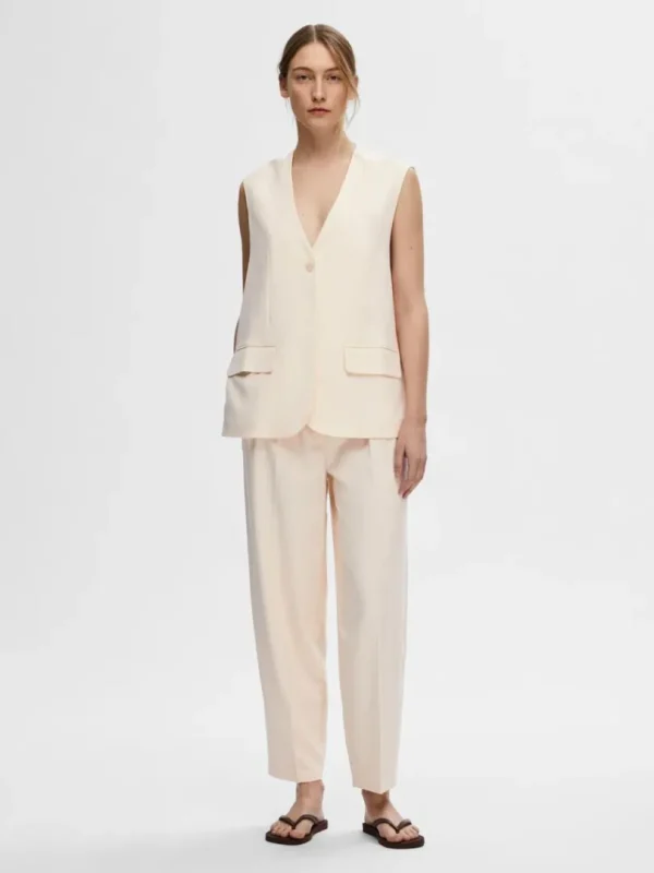 Jakkesæt & Blazers | Toppe Og Bluser>SELECTED LANG OVERSIZED VEST Beige