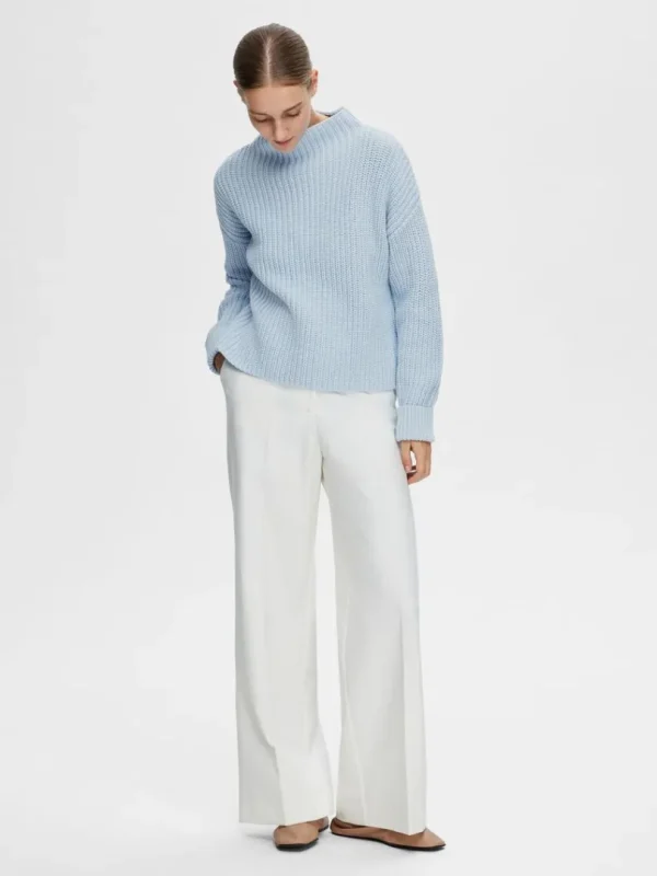 Strik>SELECTED OVERSIZED STRIKTRØJE Blue