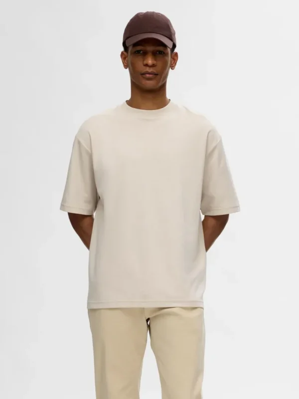 T-shirts>SELECTED 3 PAK T-SHIRT MED RUND HALS Beige