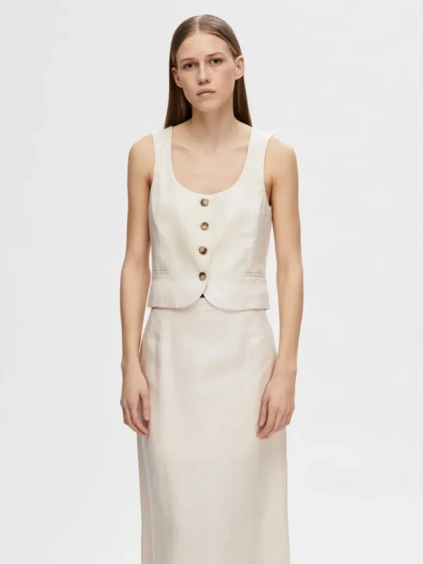 Jakkesæt & Blazers | Toppe Og Bluser>SELECTED SKRÆDDERSYEDE VEST Beige