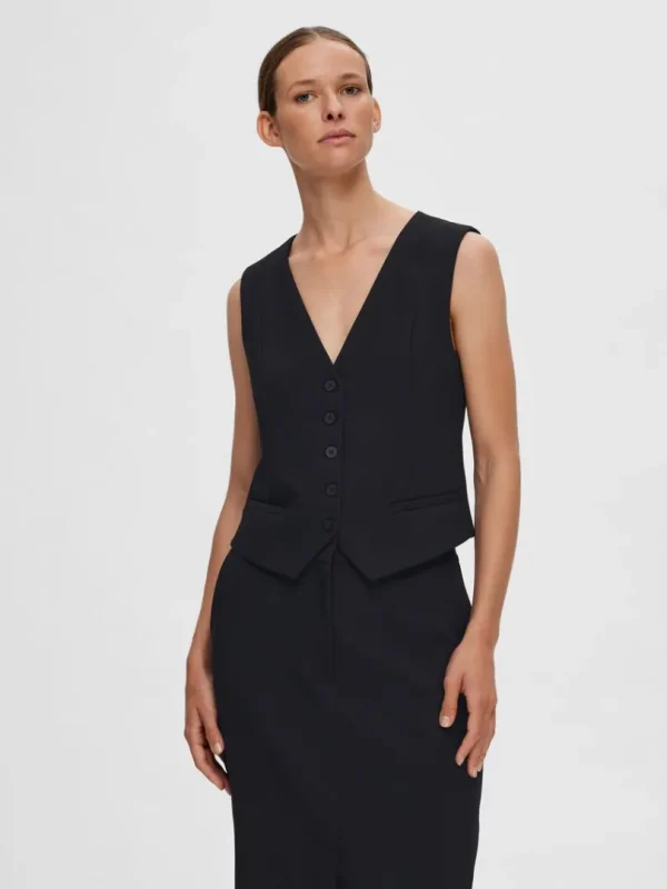 Jakkesæt & Blazers | Toppe Og Bluser>SELECTED SKRÆDDERSYEDE VEST Black