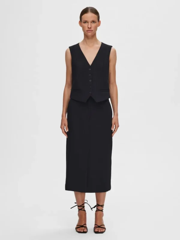 Jakkesæt & Blazers | Toppe Og Bluser>SELECTED SKRÆDDERSYEDE VEST Black