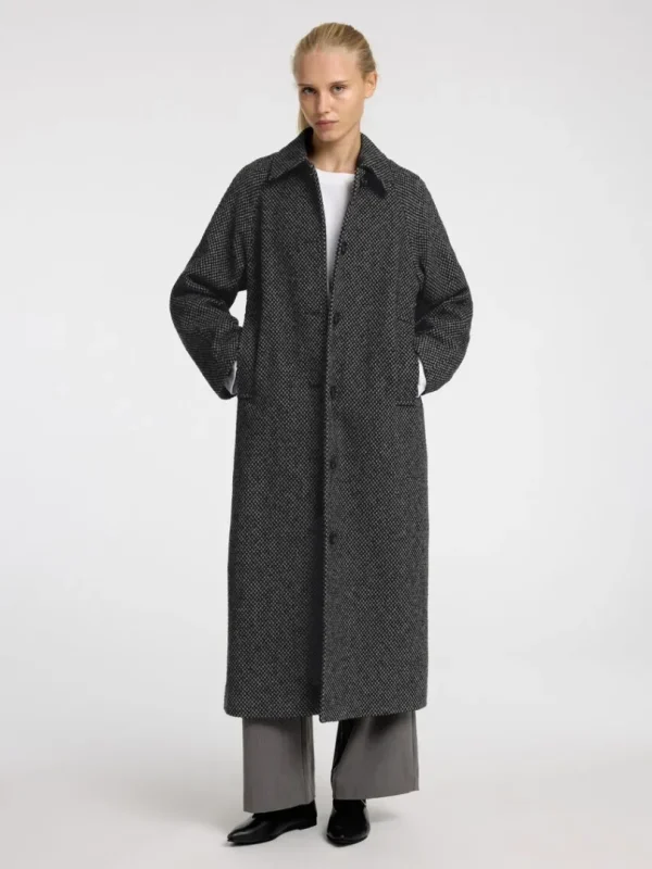 Overtøj>SELECTED STRUKTURERET LANG FRAKKE Grey