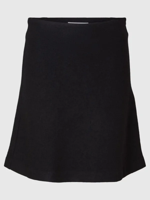 Nederdele>SELECTED 100% ULD MININEDERDEL Black
